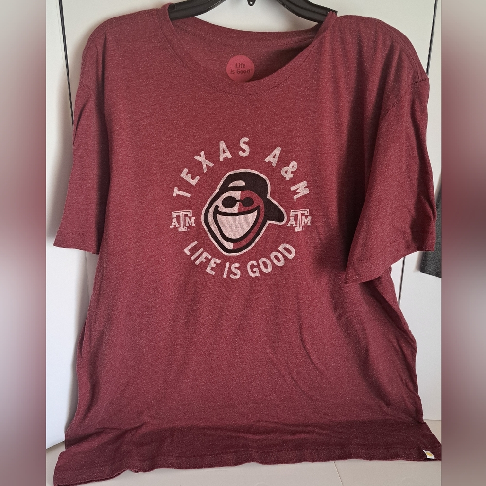 NEW LIFE IS GOOD NCAA Texas A&M Aggies L/S T Shirt Women Ladies XXL X-Large